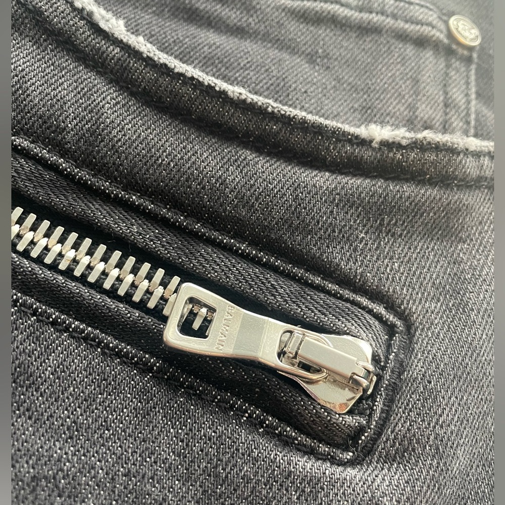 Balmain Ribbed Distress Jeans - Picture 6 of 9